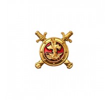 Эмблема петличная металлическа Полиция золотая (эмаль)