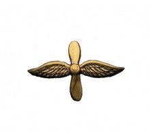 Эмблема петличная металлическая Авиация ВВС золотая